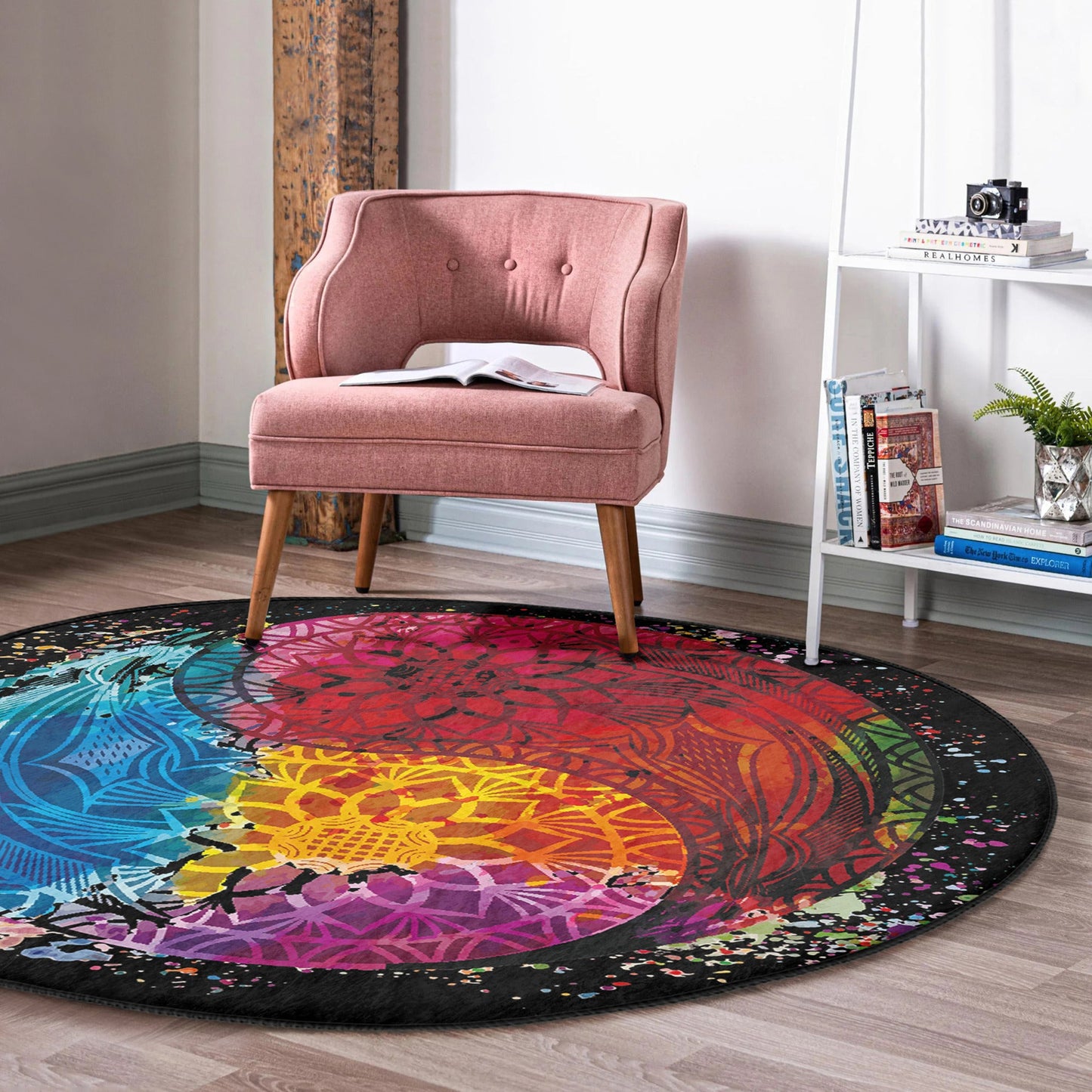 Bohemian Cozy Home Decor Washable Round Rug | Homeezone