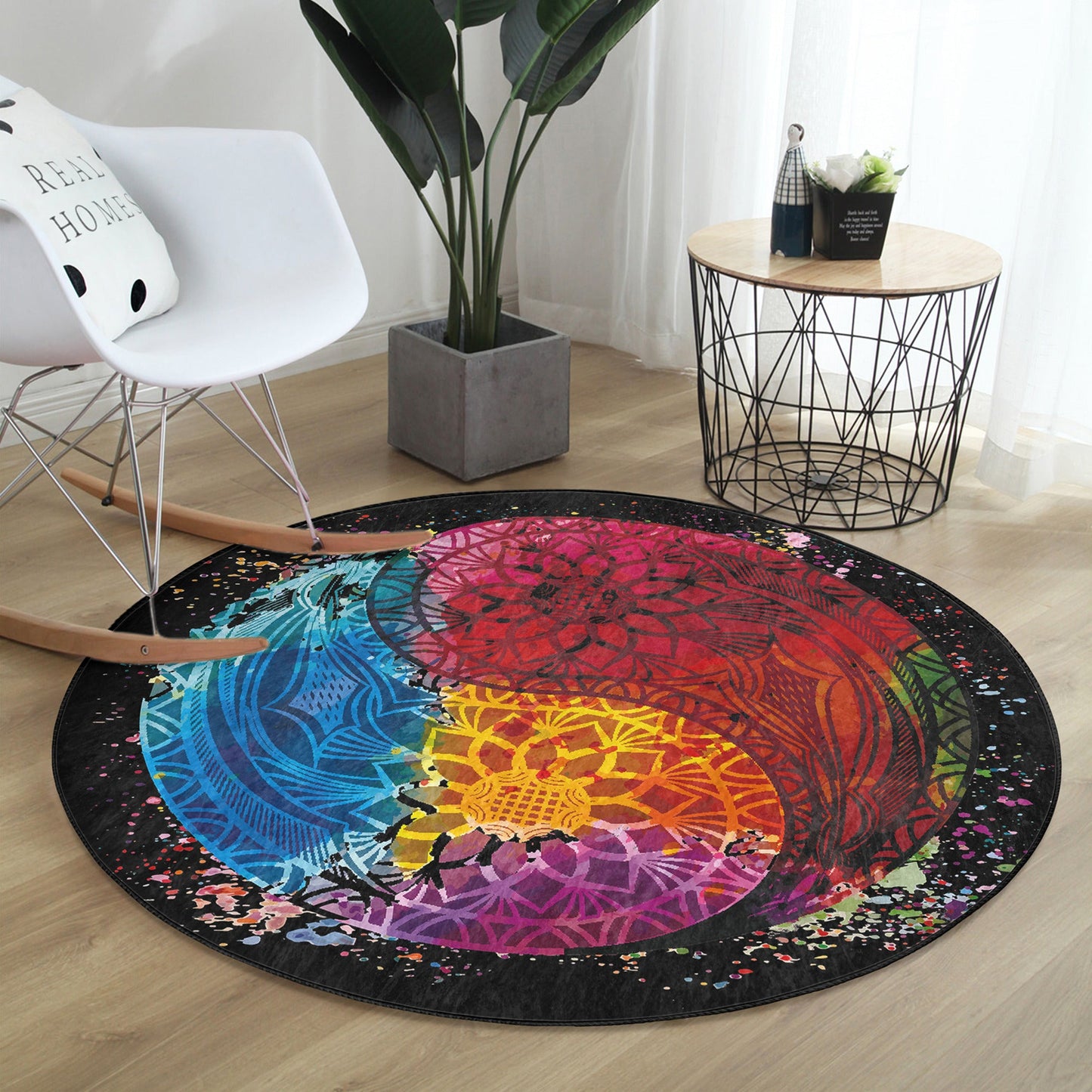 Bohemian Cozy Home Decor Washable Round Rug | Homeezone