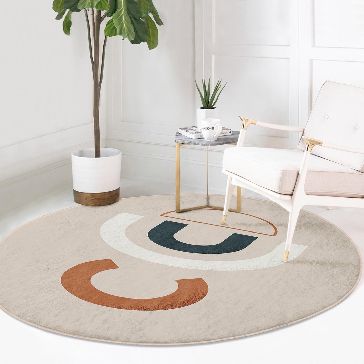 Bohemian Home Decor Washable Round Rug | Homeezone