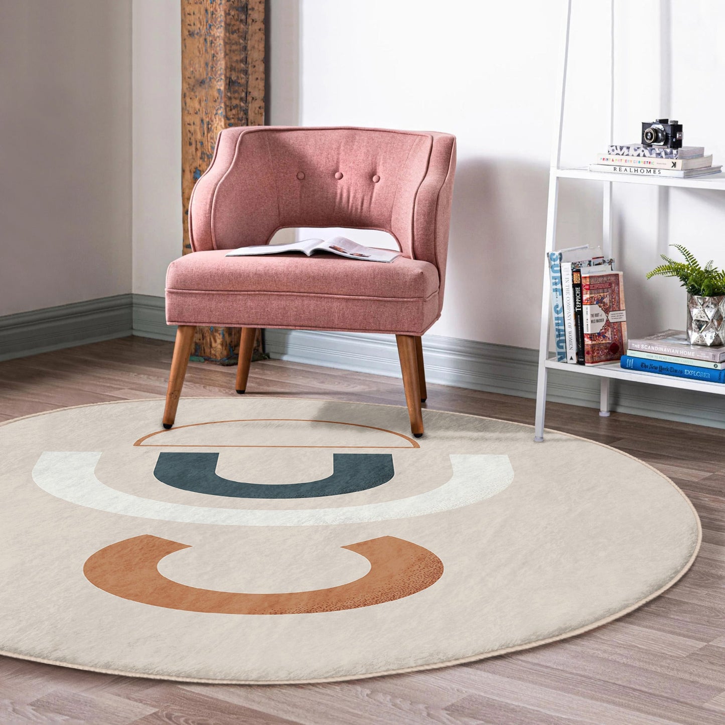 Bohemian Home Decor Washable Round Rug | Homeezone