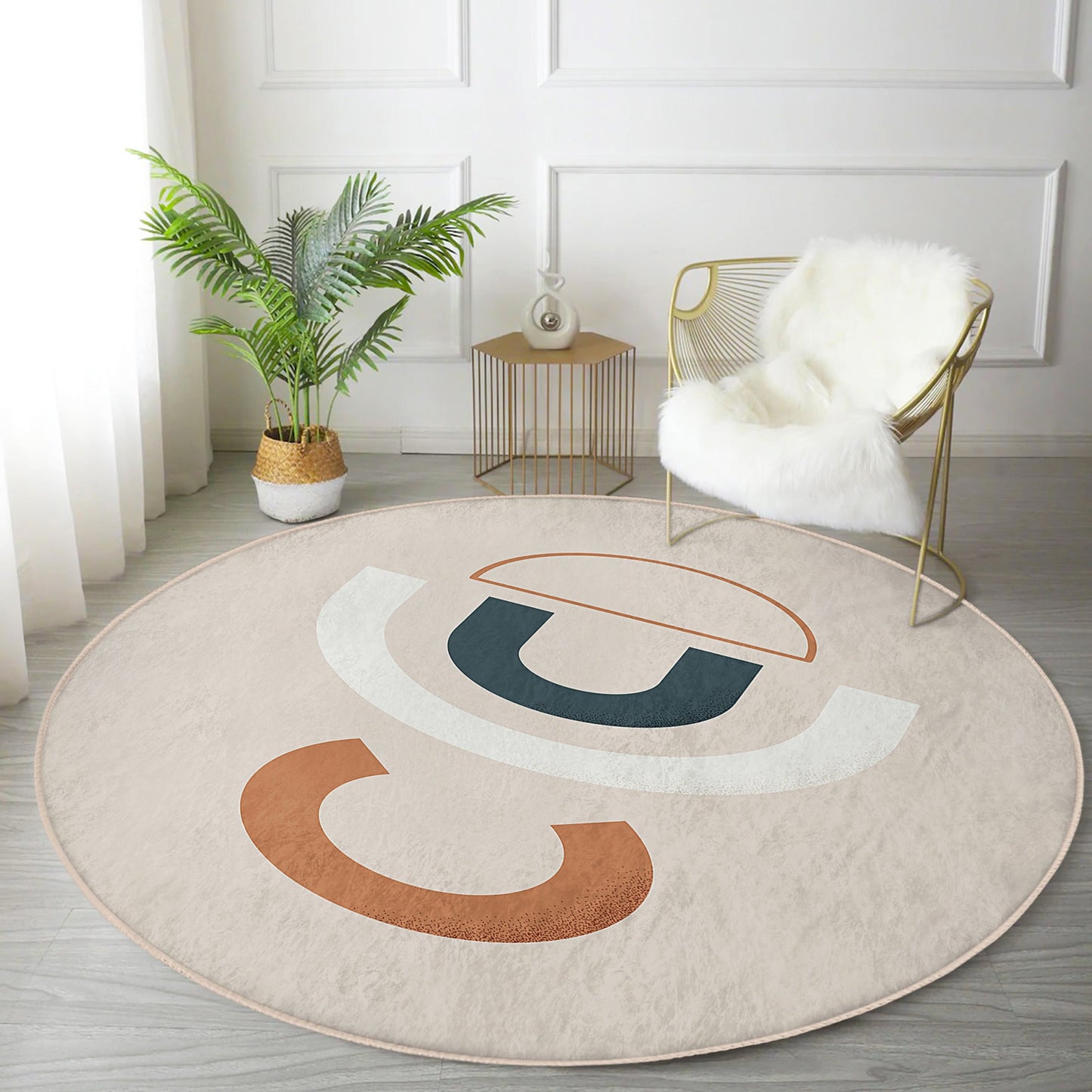 Bohemian Home Decor Washable Round Rug | Homeezone