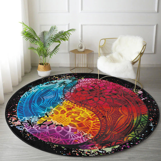 Bohemian Cozy Home Decor Washable Round Rug | Homeezone