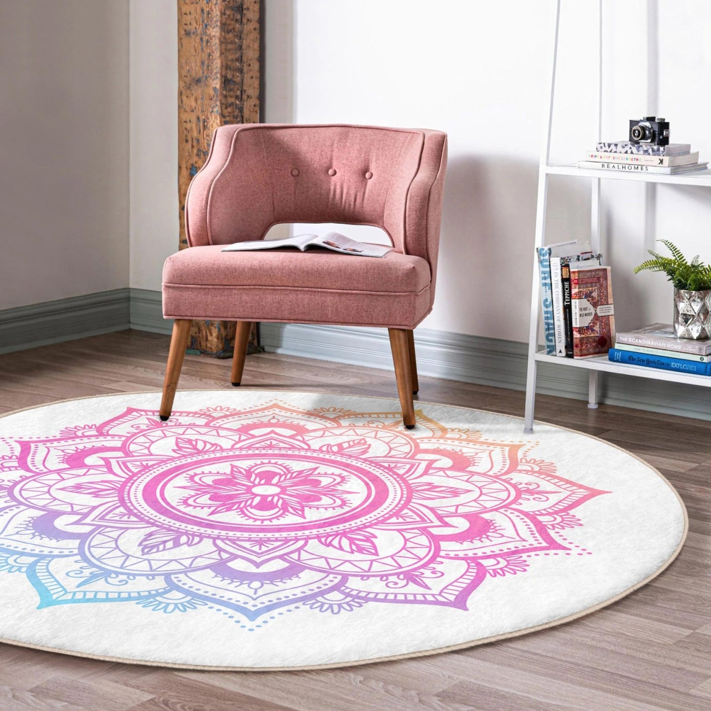 Beautiful Mandala Pattern Cozy Home Decor Washable Round Rug |